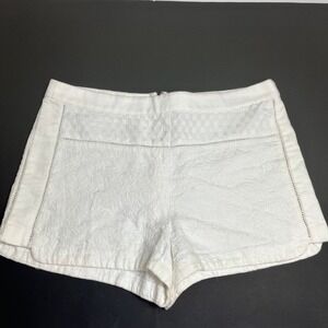 J. Crew White Textured Jacquard Shorts, high-rise, Size 4‎